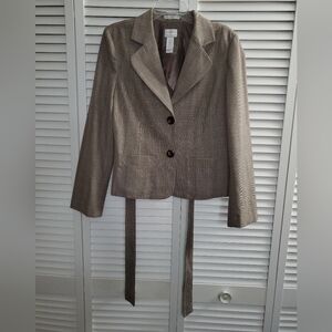 Liz Claiborne Taupe Checkered Blazer Size 12